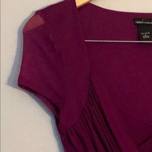 Gathered eggplant colored top